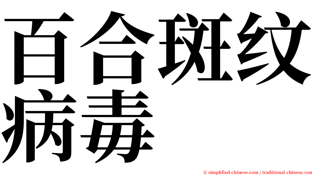 百合斑纹病毒 serif font