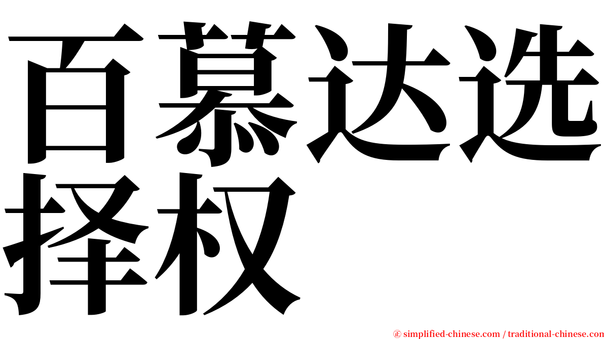 百慕达选择权 serif font