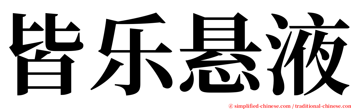 皆乐悬液 serif font