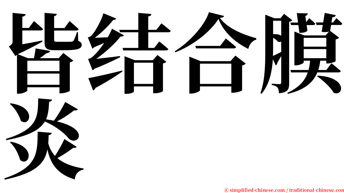 皆结合膜炎 serif font