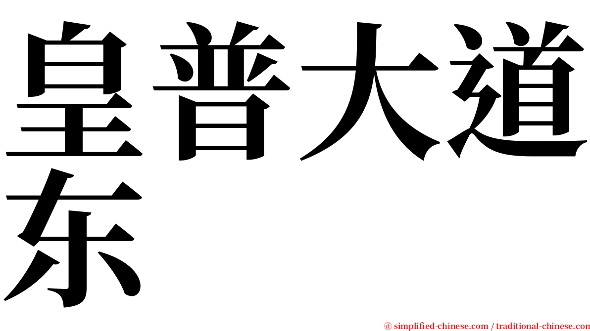 皇普大道东 serif font