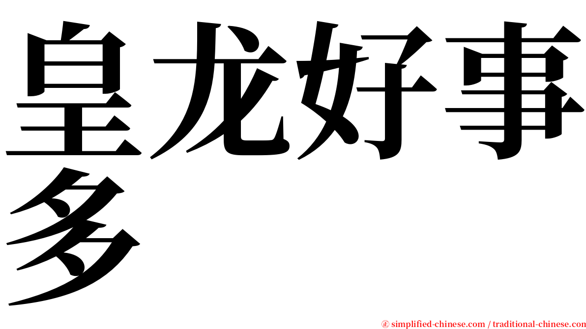 皇龙好事多 serif font