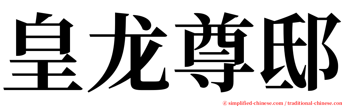 皇龙尊邸 serif font