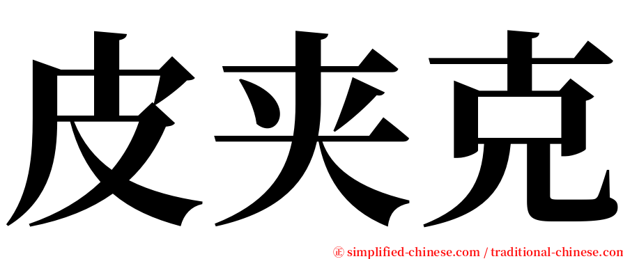 皮夹克 serif font