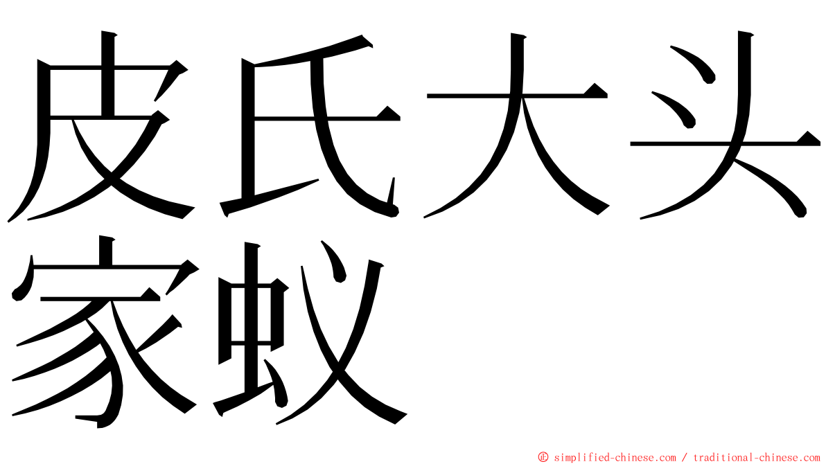 皮氏大头家蚁 ming font