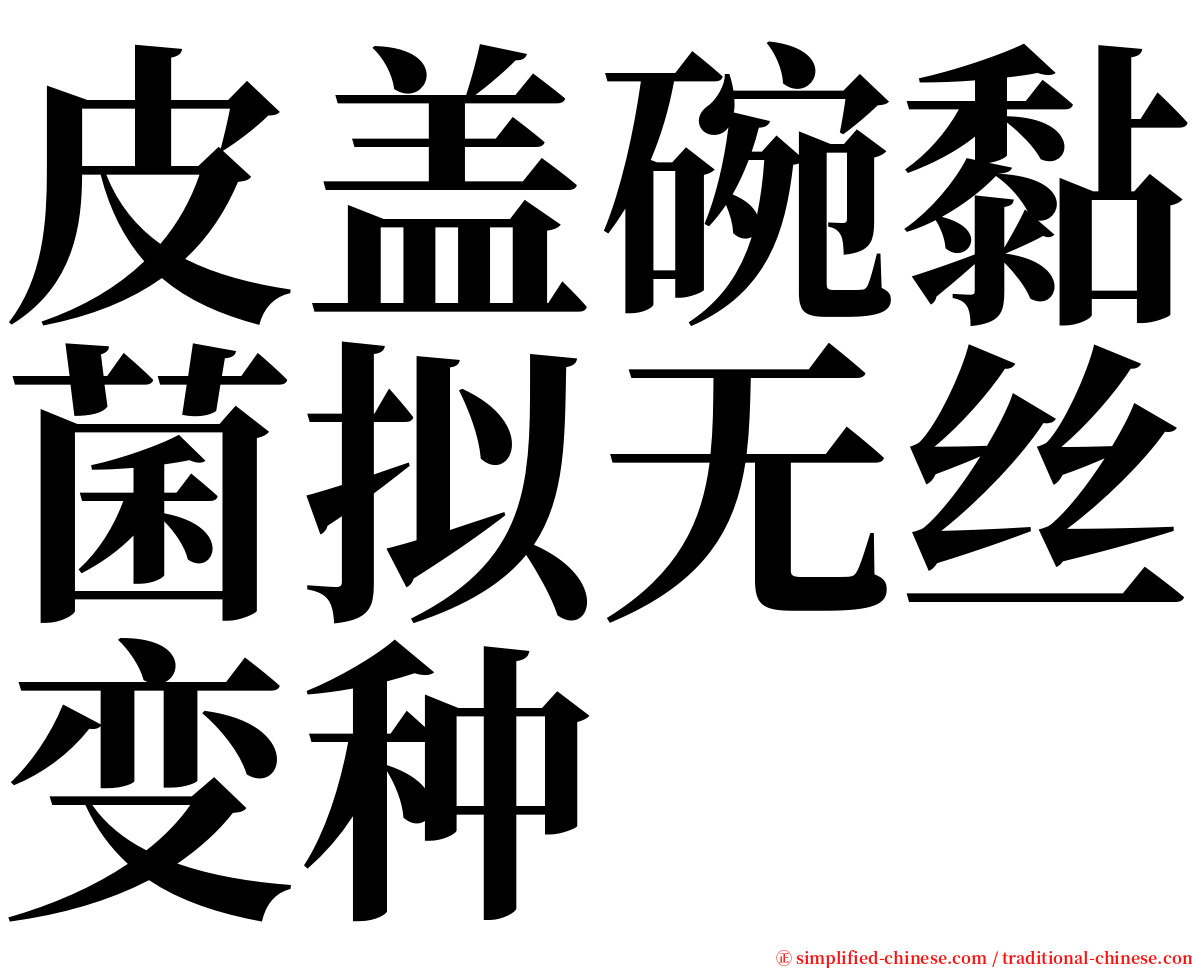 皮盖碗黏菌拟无丝变种 serif font