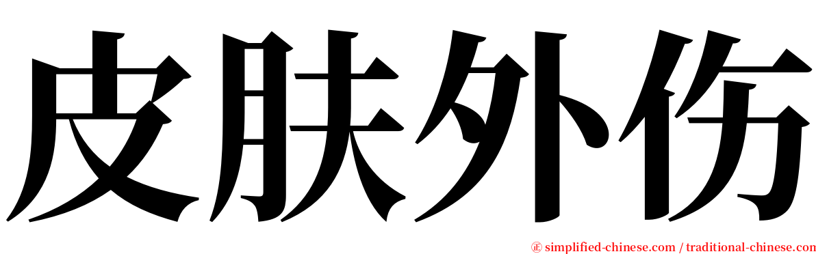 皮肤外伤 serif font