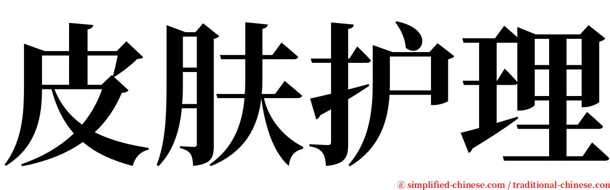 皮肤护理 serif font