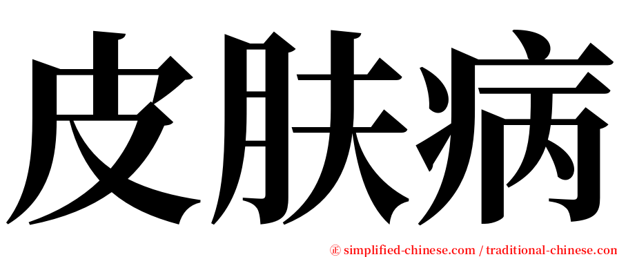 皮肤病 serif font