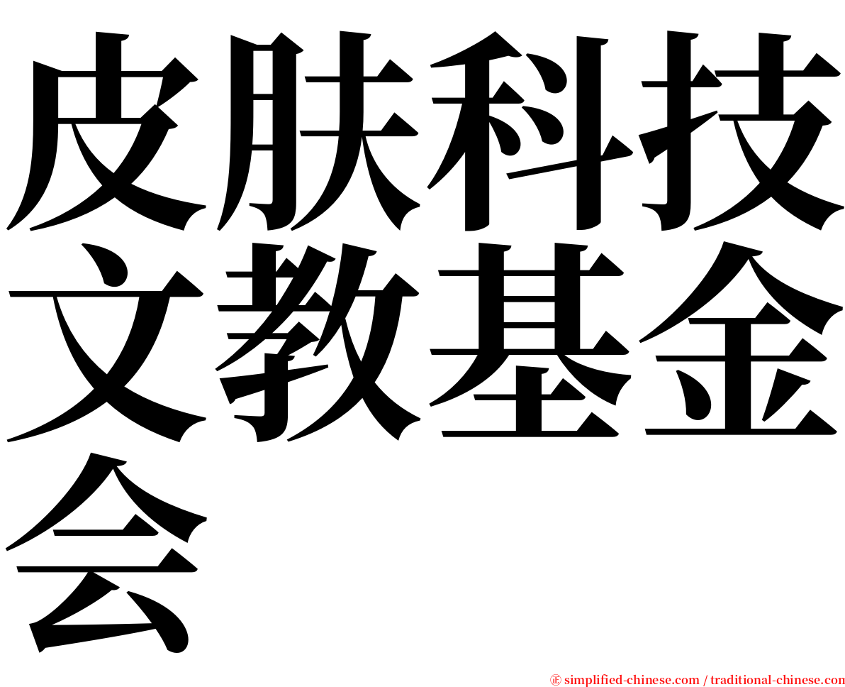 皮肤科技文教基金会 serif font