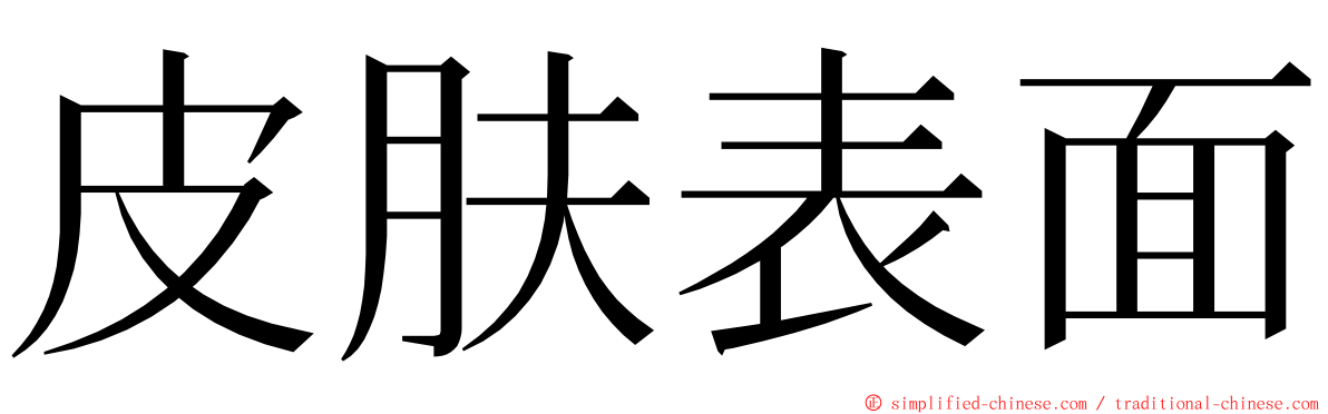 皮肤表面 ming font