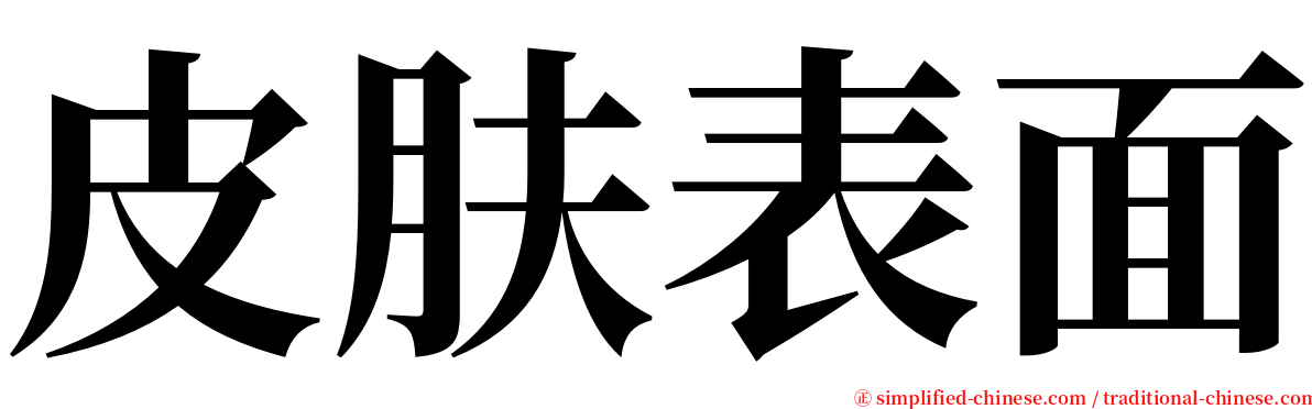 皮肤表面 serif font