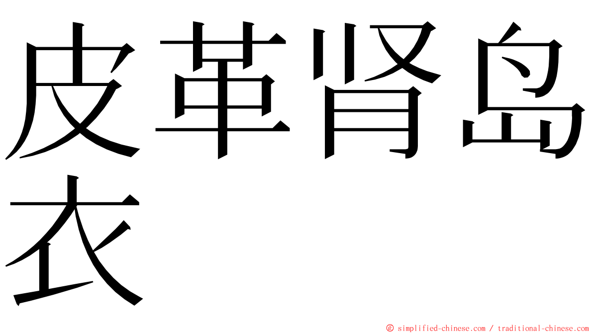 皮革肾岛衣 ming font