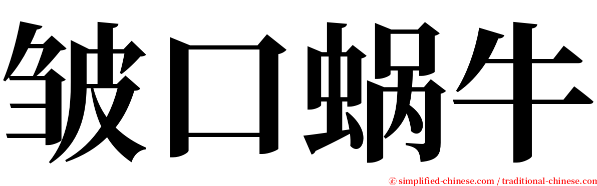 皱口蜗牛 serif font