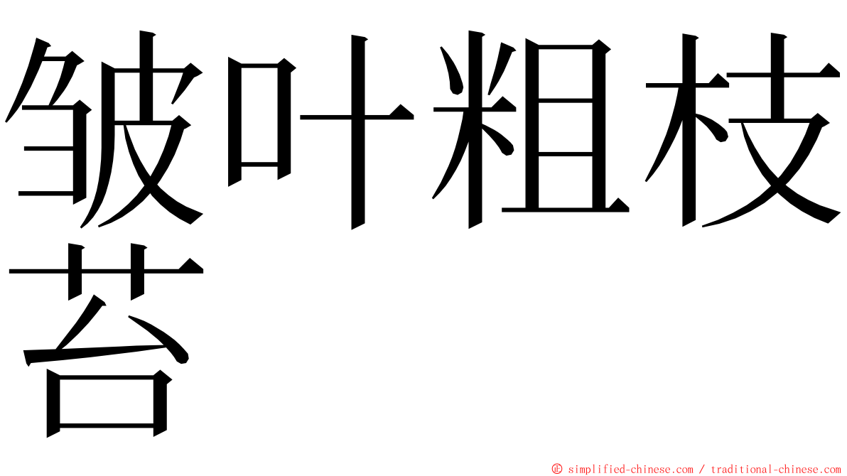 皱叶粗枝苔 ming font