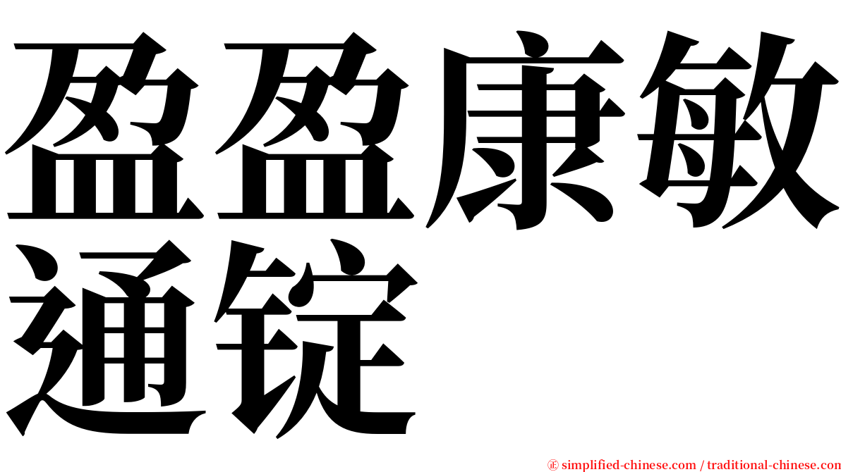 盈盈康敏通锭 serif font