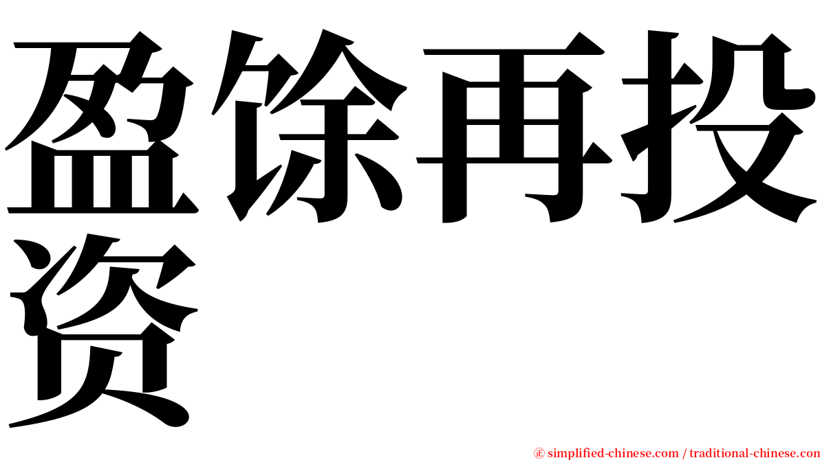 盈馀再投资 serif font