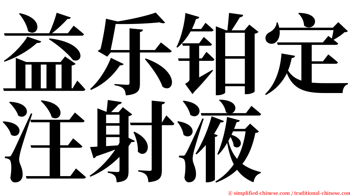 益乐铂定注射液 serif font