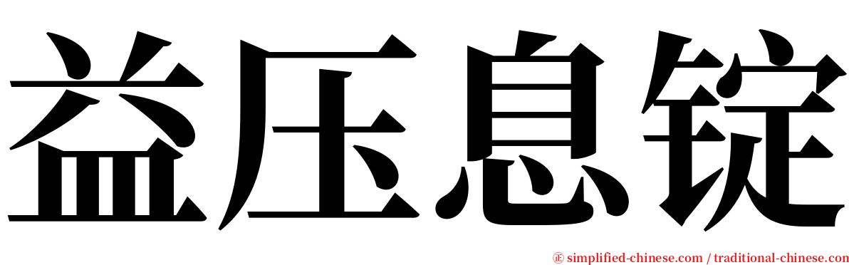 益压息锭 serif font