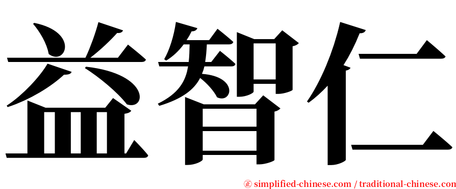 益智仁 serif font