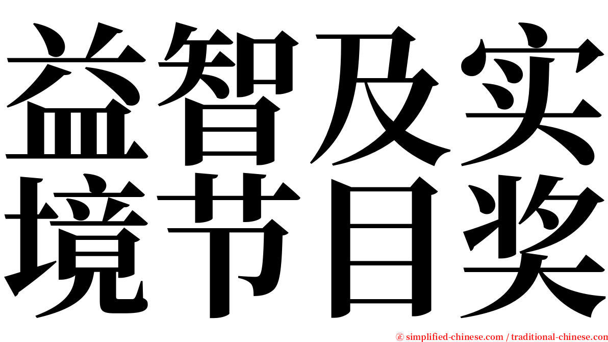 益智及实境节目奖 serif font