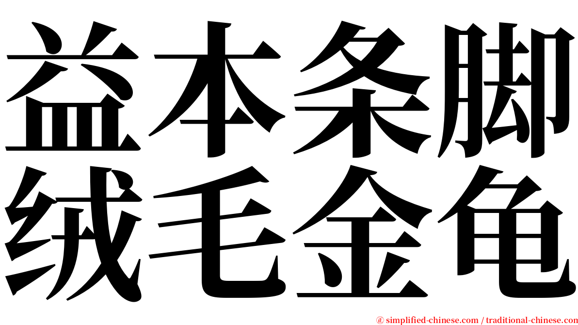 益本条脚绒毛金龟 serif font