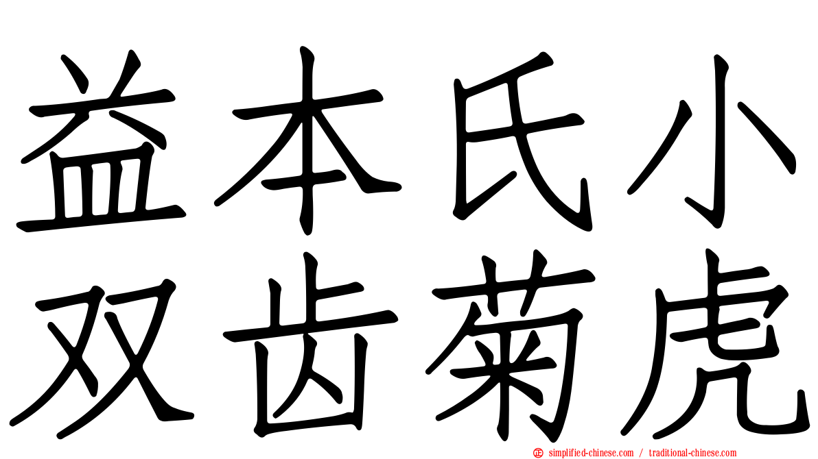 益本氏小双齿菊虎