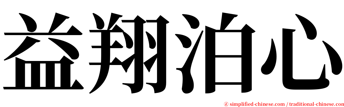 益翔泊心 serif font