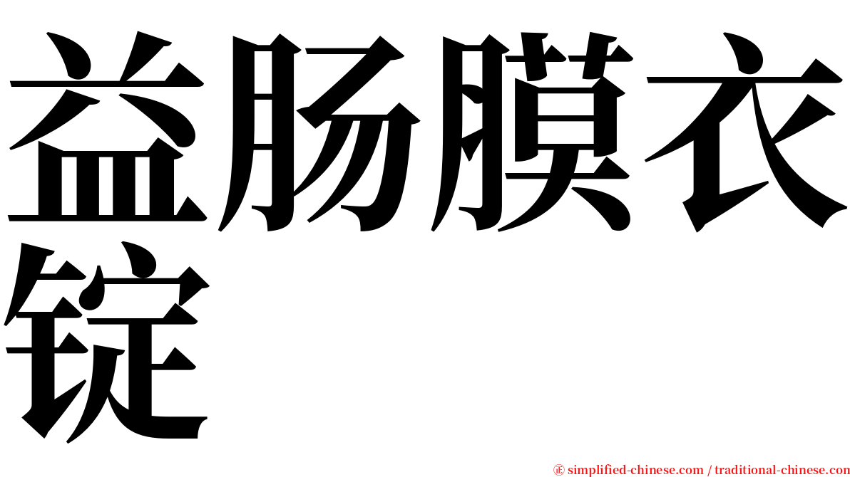 益肠膜衣锭 serif font