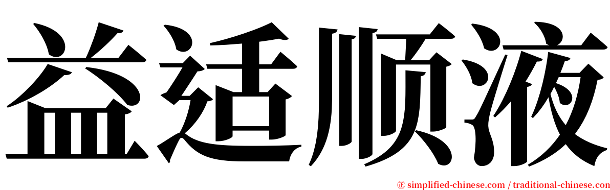 益适顺液 serif font