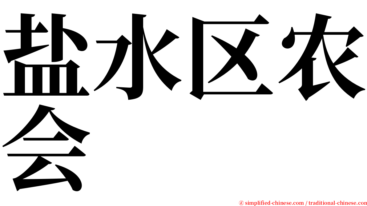 盐水区农会 serif font