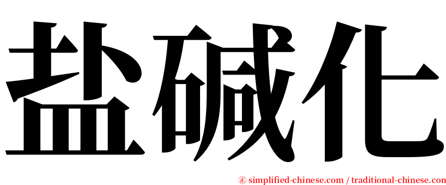 盐碱化 serif font