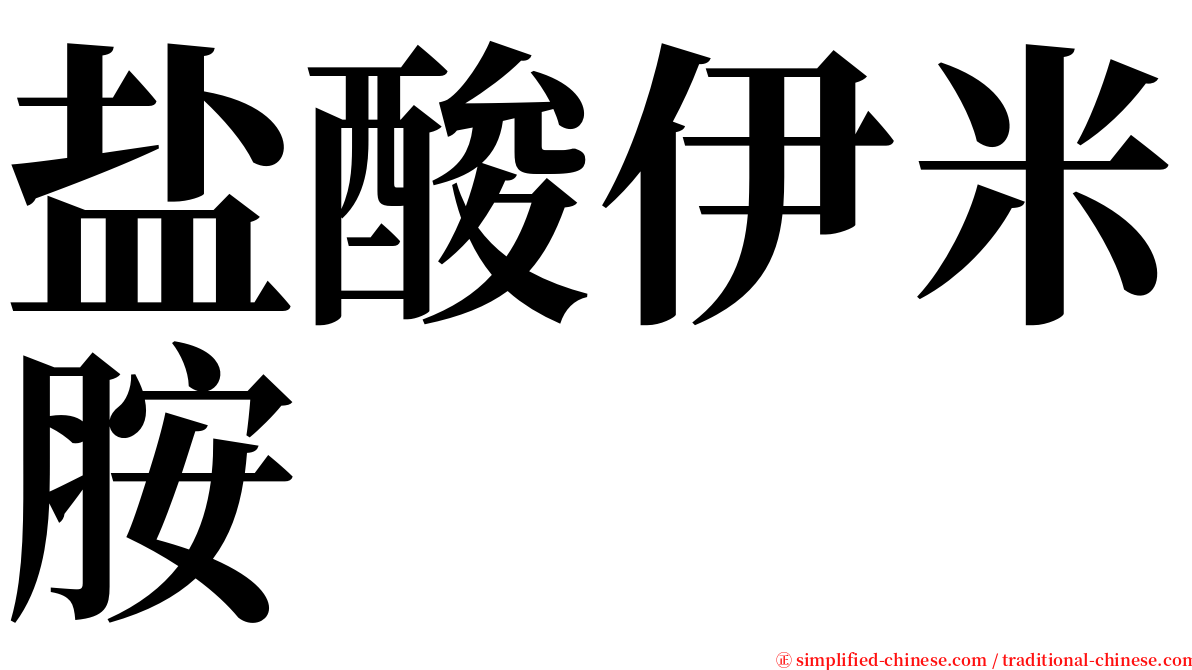 盐酸伊米胺 serif font