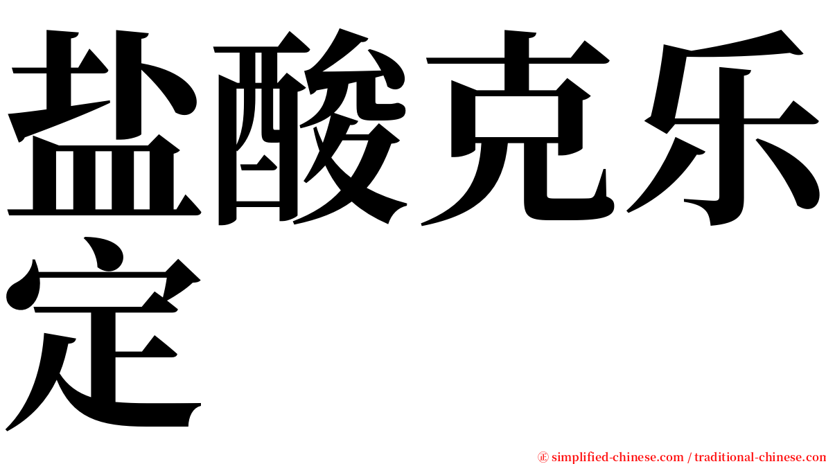 盐酸克乐定 serif font