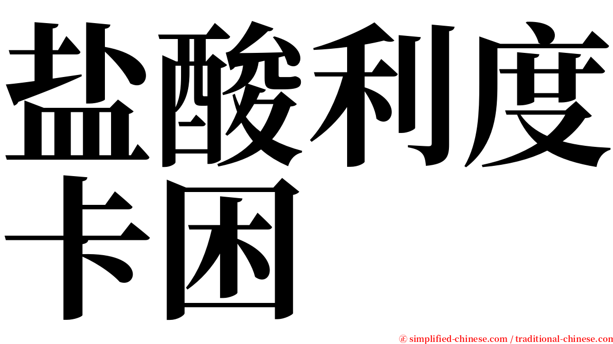 盐酸利度卡困 serif font