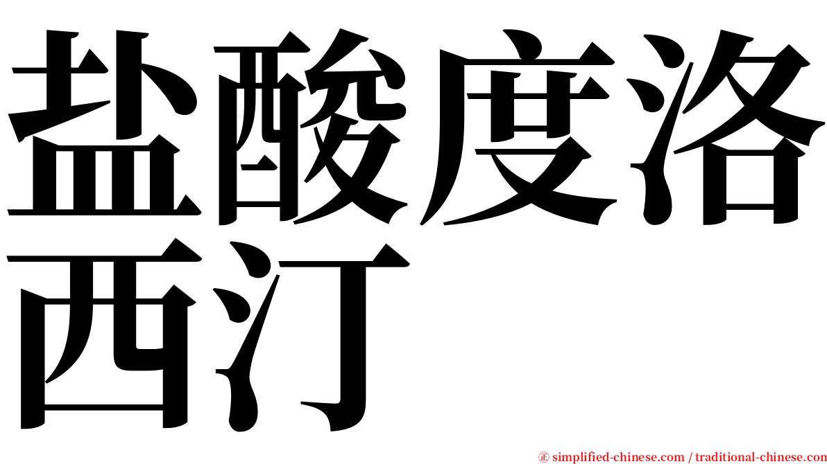 盐酸度洛西汀 serif font