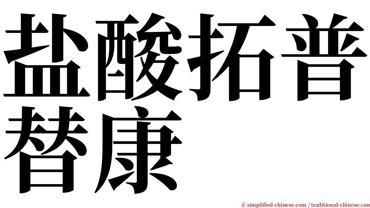 盐酸拓普替康 serif font