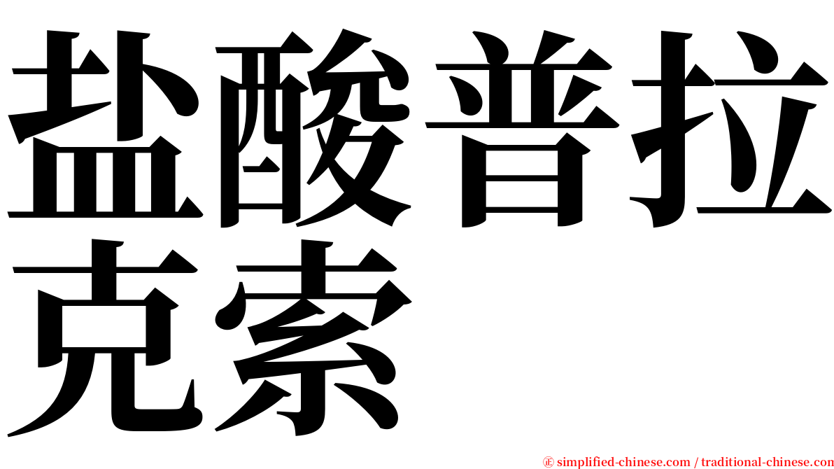 盐酸普拉克索 serif font