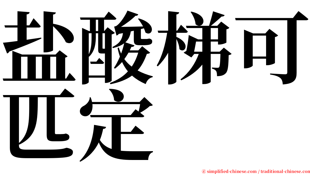 盐酸梯可匹定 serif font