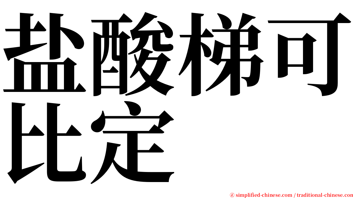 盐酸梯可比定 serif font