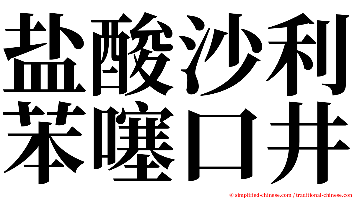 盐酸沙利苯噻口井 serif font