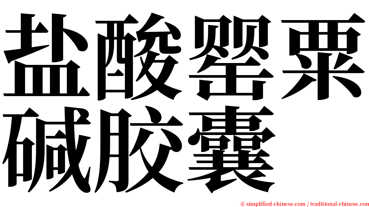 盐酸罂粟碱胶囊 serif font