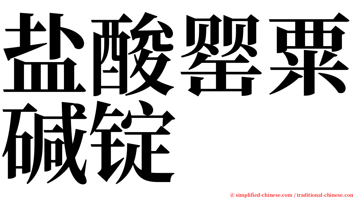 盐酸罂粟碱锭 serif font