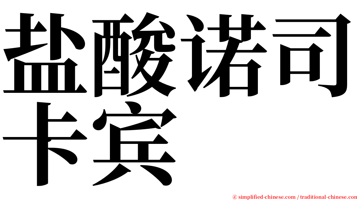 盐酸诺司卡宾 serif font