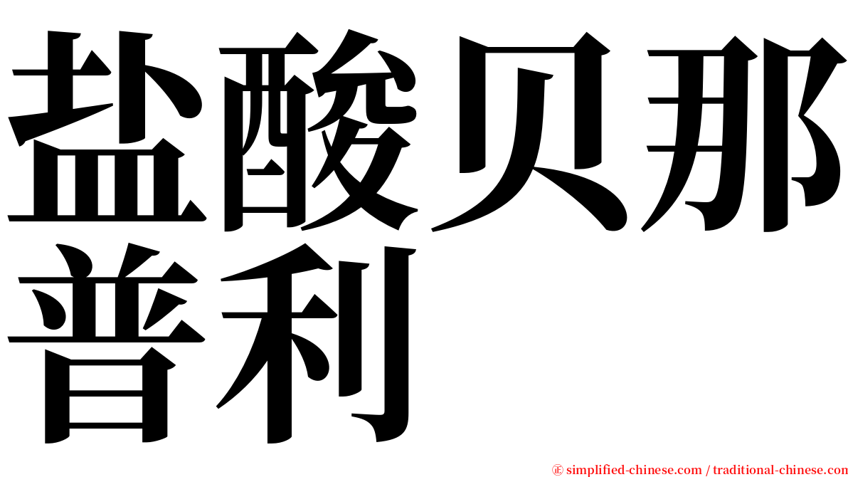 盐酸贝那普利 serif font