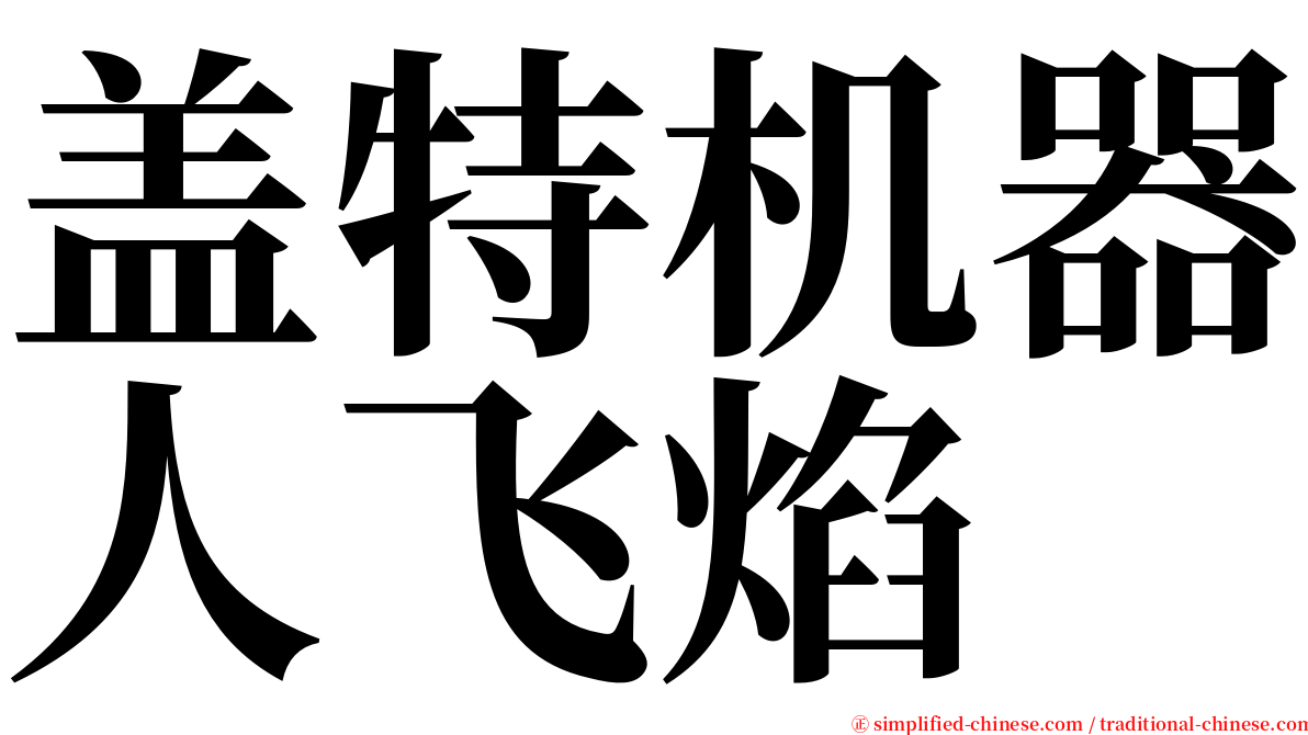 盖特机器人飞焰 serif font