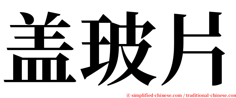 盖玻片 serif font