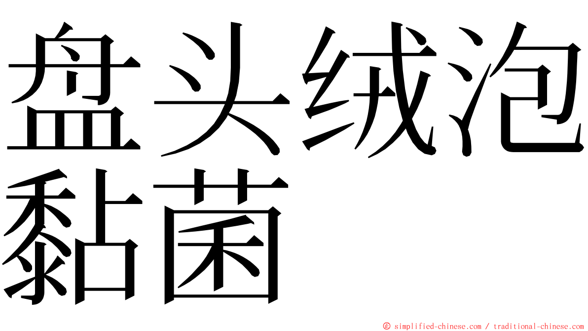 盘头绒泡黏菌 ming font