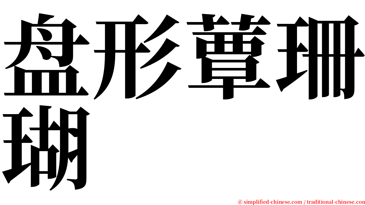 盘形蕈珊瑚 serif font