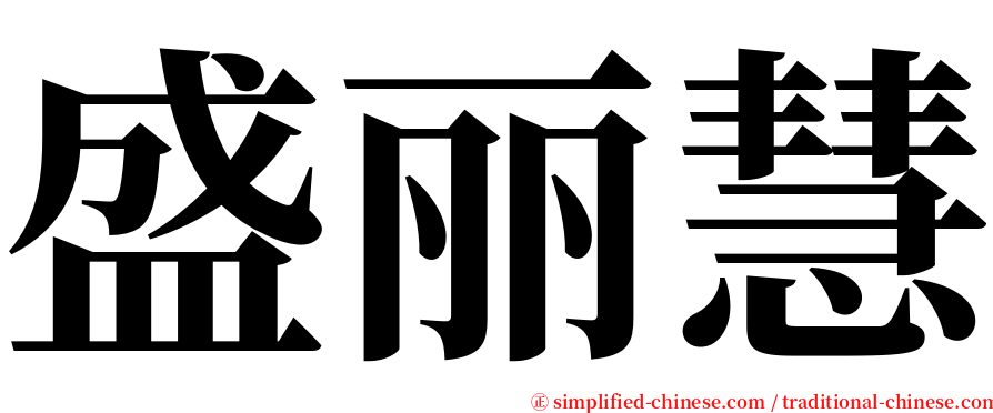 盛丽慧 serif font